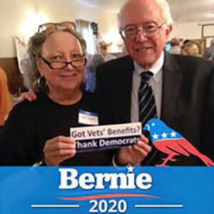 Caroline French and Bernie Sanders in 2020